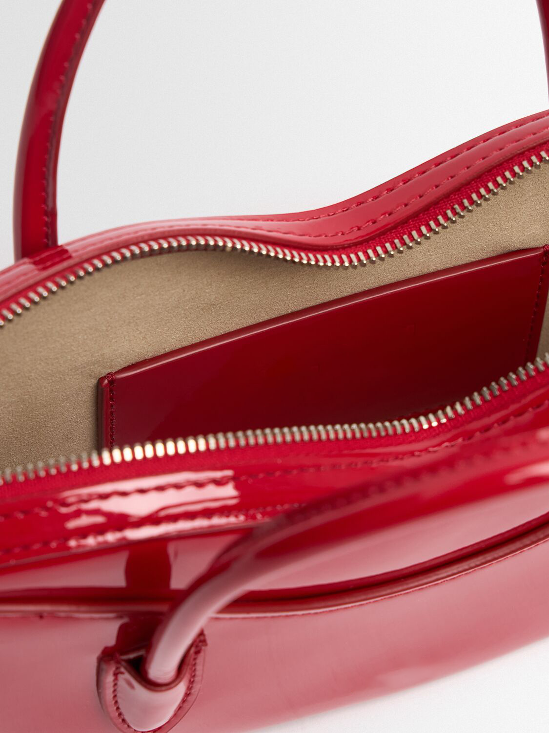 Glossy Red Lip Shaped Double Top Handle Mini Handbag