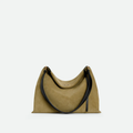 Olive Suede Two-Strap Hobo Shoulder Bag