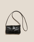 Black Geometric Stitch Magnetic Mini Crossbody Bag